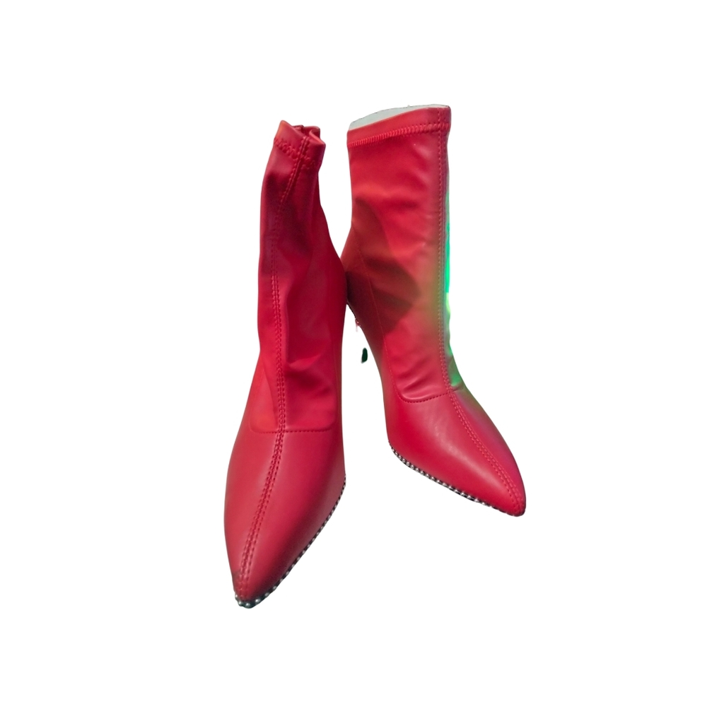Melanie Red Leather Booties w/Silver Accent Brand New! Size 8